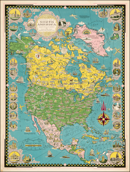 14-North America Map By Ernest Dudley Chase