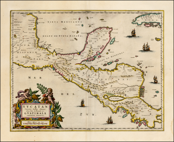 80-Mexico and Central America Map By Johannes Blaeu