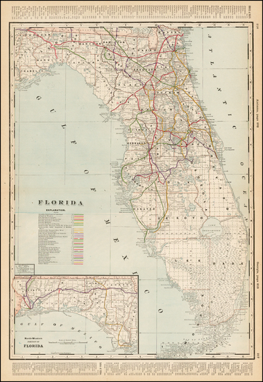 68-Florida Map By George F. Cram
