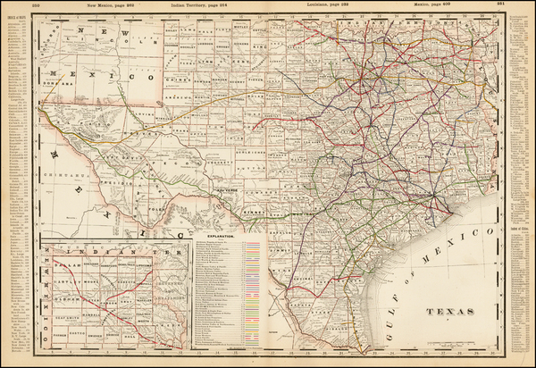 65-Texas Map By George F. Cram