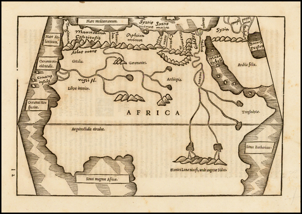 NORTH AFRICA by C. Ptolemeus - L. Fries  Sanderus Antique Maps - Antique  Map Webshop