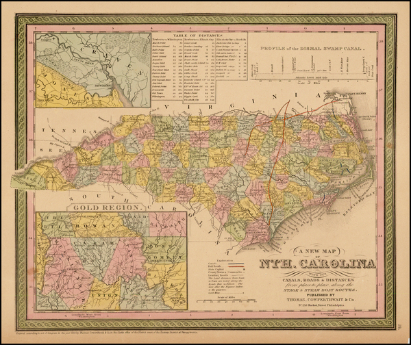 85-Southeast and North Carolina Map By Thomas, Cowperthwait & Co.