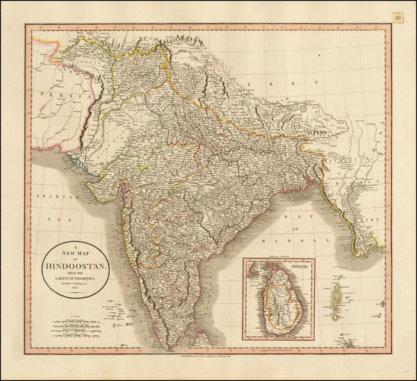 94-India and Central Asia & Caucasus Map By John Cary