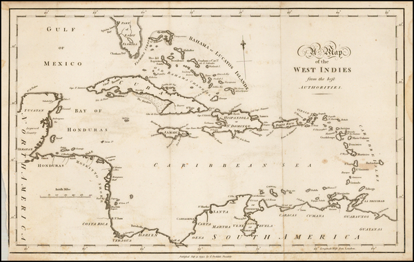 34-Caribbean and Central America Map By John Stockdale