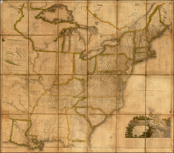 97-United States Map By Thomas Kensett  &  W. Shelton