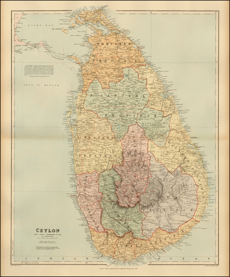 7-India and Other Islands Map By Edward Stanford