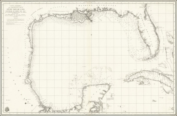 38-Florida, South, Southeast, Texas and Caribbean Map By Direccion Hidrografica de Madrid