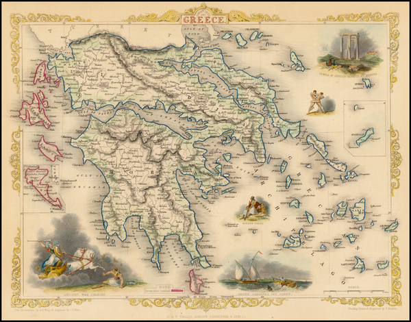 53-Mediterranean, Balearic Islands and Greece Map By John Tallis