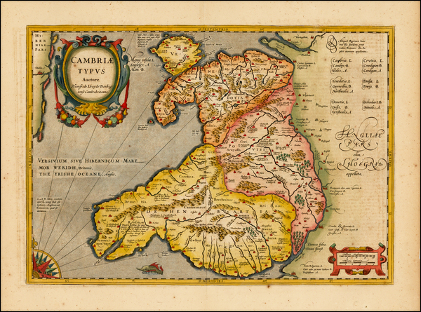 53-Wales Map By Henricus Hondius / Jan Jansson