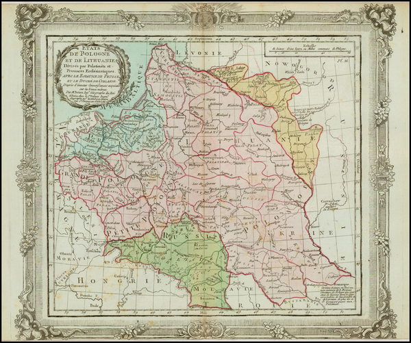 93-Poland and Baltic Countries Map By Louis Brion de la Tour