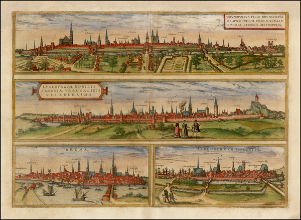 55-Germany Map By Georg Braun  &  Frans Hogenberg