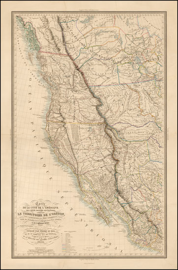 75-United States, Texas, Southwest, Rocky Mountains, Mexico and California Map By Eugene Duflot De