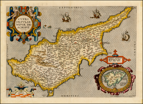 65-Mediterranean and Balearic Islands Map By Abraham Ortelius