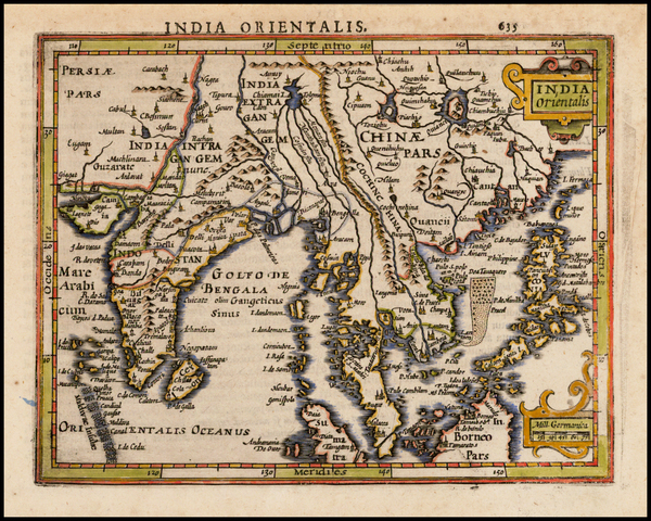 94-China, India, Southeast Asia and Philippines Map By  Gerard Mercator