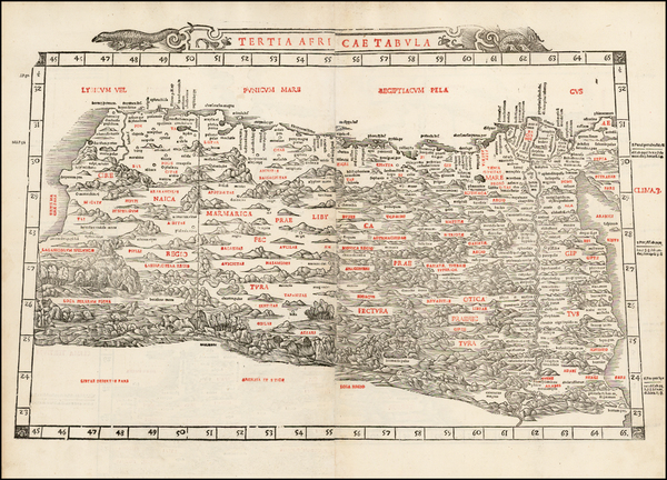 72-Middle East, Egypt and North Africa Map By Bernardus Sylvanus