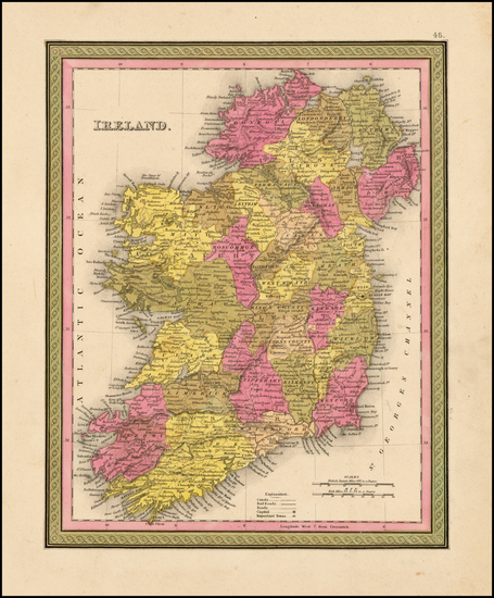29-Ireland Map By Samuel Augustus Mitchell