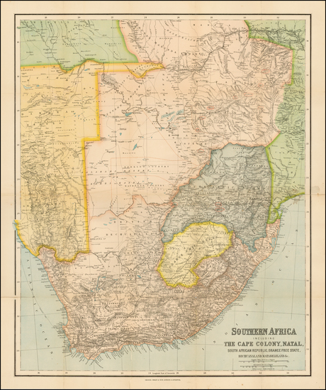 70-South Africa Map By George Phillip & Son