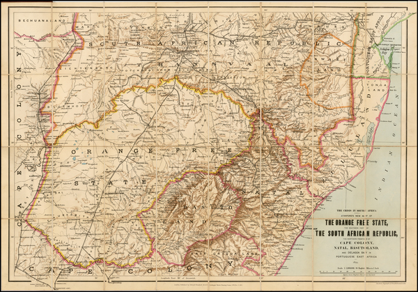 90-South Africa Map By Edward Stanford