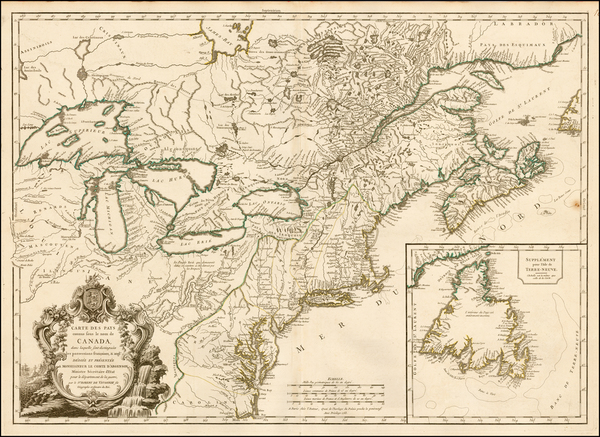 41-United States, New England, Mid-Atlantic, Midwest and Canada Map By Didier Robert de Vaugondy