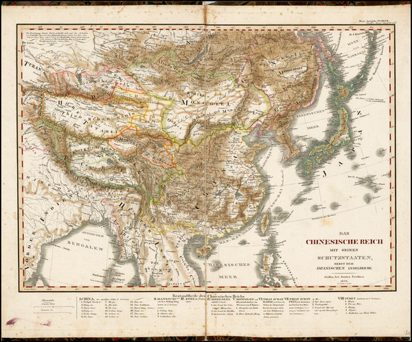 98-China, Japan and Korea Map By Adolf Stieler