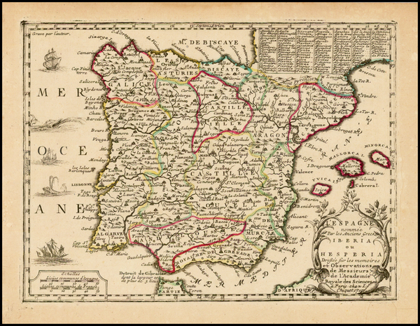 23-Spain and Portugal Map By Jacques Chiquet