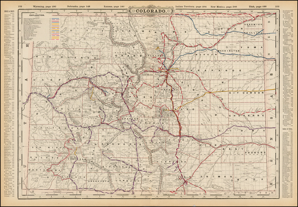 7-Southwest and Rocky Mountains Map By George F. Cram
