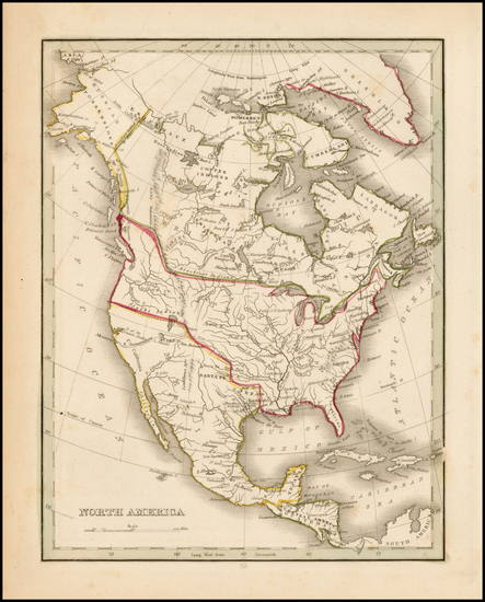 43-Texas and North America Map By Thomas Gamaliel Bradford