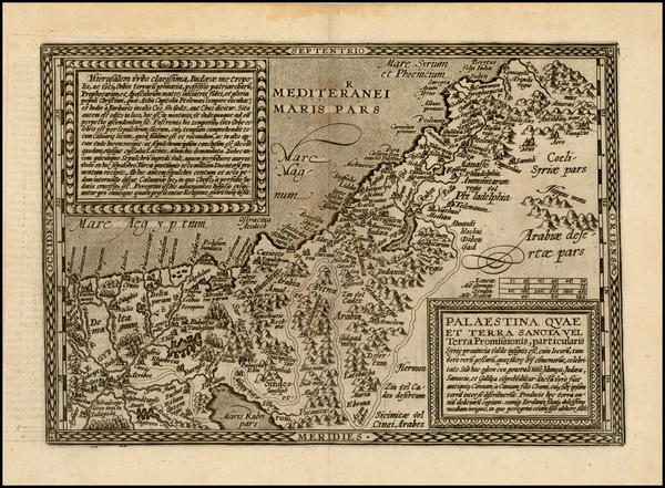 87-Holy Land Map By Matthias Quad / Johann Bussemachaer