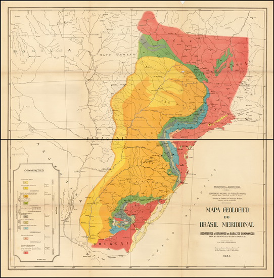 36-Brazil Map By Victor Eduard Oppeneim