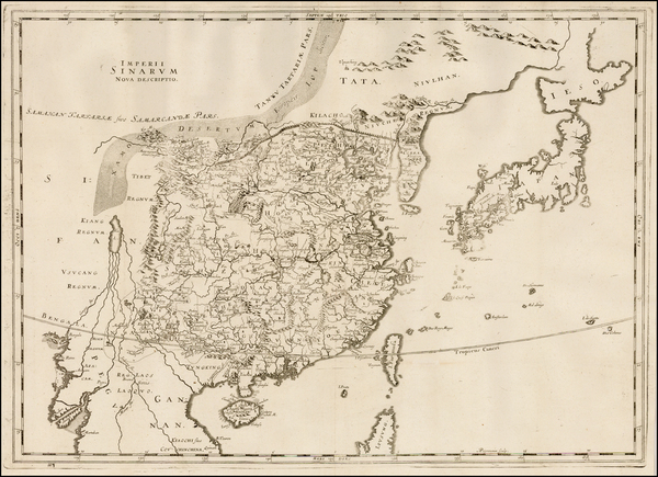 88-China, Japan and Korea Map By Melchisedec Thevenot