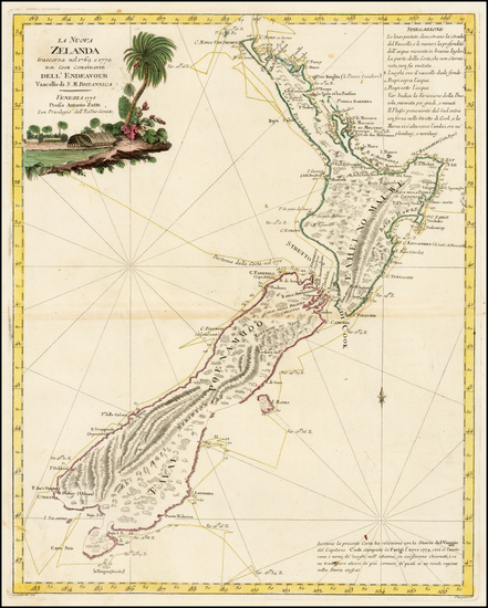 73-New Zealand Map By Antonio Zatta