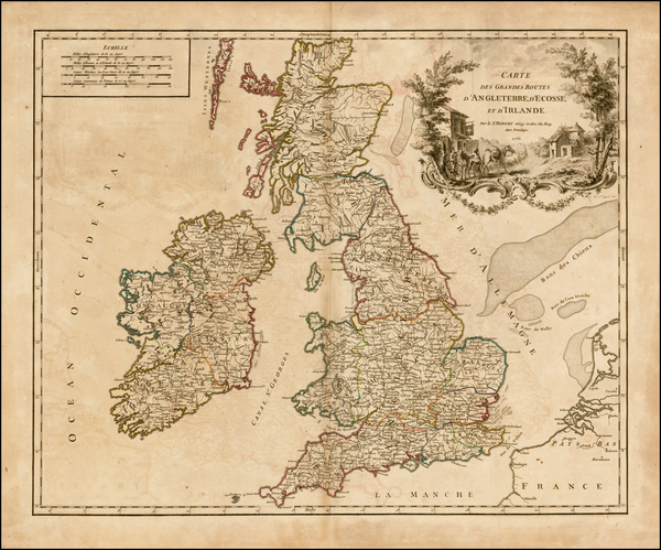 95-British Isles Map By Gilles Robert de Vaugondy