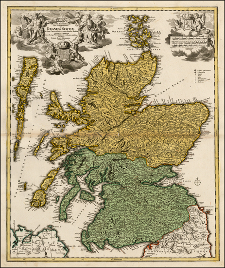 0-Scotland Map By Johann Baptist Homann