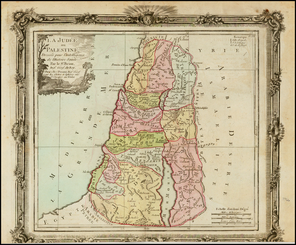 4-Holy Land Map By Louis Brion de la Tour