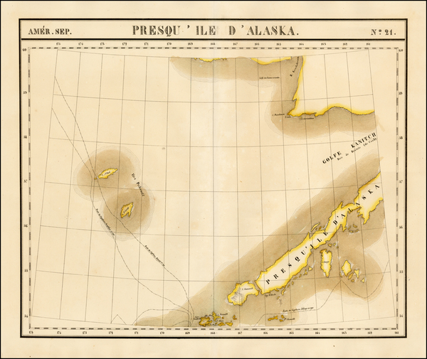 18-Alaska Map By Philippe Marie Vandermaelen