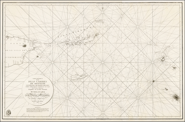 St. Barths] Charta ofver On St. Barthelemy -- Konungen af Sverige Gustaf  den IV. Adolph . . . - Barry Lawrence Ruderman Antique Maps Inc.