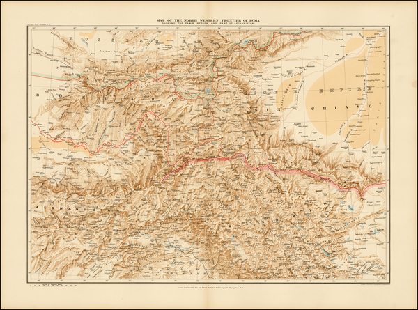 65-India and Central Asia & Caucasus Map By Edward Stanford