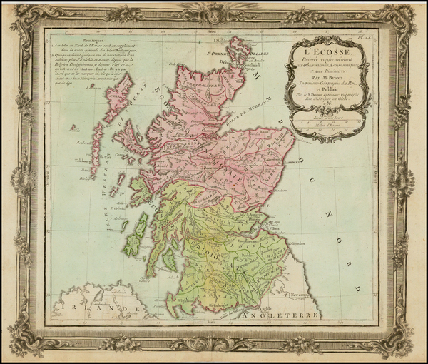 49-Scotland Map By Louis Brion de la Tour