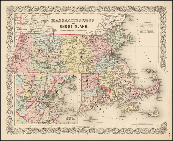 5-New England Map By Joseph Hutchins Colton