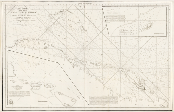 90-Cuba and Bahamas Map By Direccion Hidrografica de Madrid