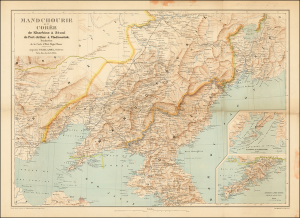 78-China, Korea and Russia in Asia Map By Augustine Challamel