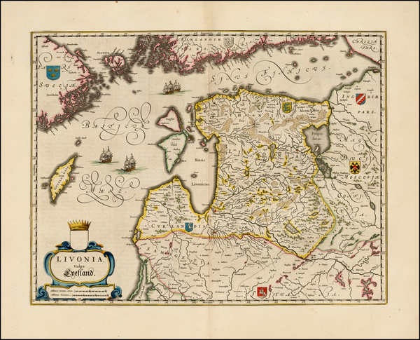 30-Baltic Countries Map By Willem Janszoon Blaeu