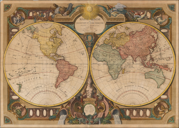 61-World and World Map By Rigobert Bonne