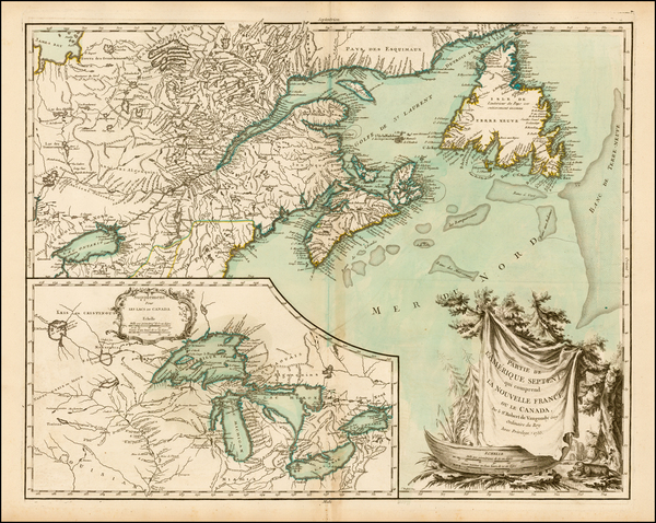 54-New England, Midwest and Canada Map By Didier Robert de Vaugondy