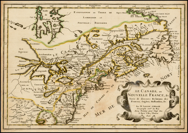 73-New England, Midwest and Canada Map By Nicolas Sanson