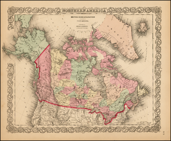 45-Alaska and Canada Map By Joseph Hutchins Colton