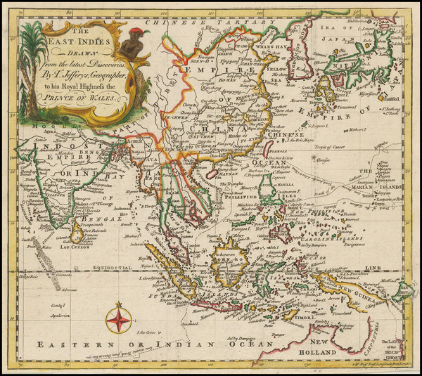 89-China, Southeast Asia and Philippines Map By Thomas Jefferys