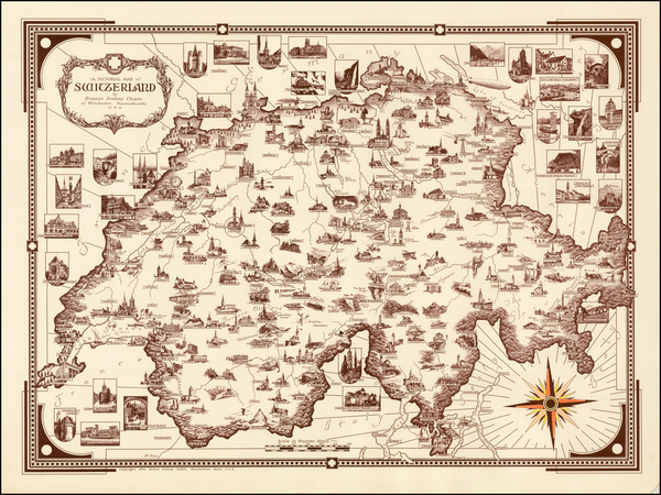 13-Switzerland Map By Ernest Dudley Chase