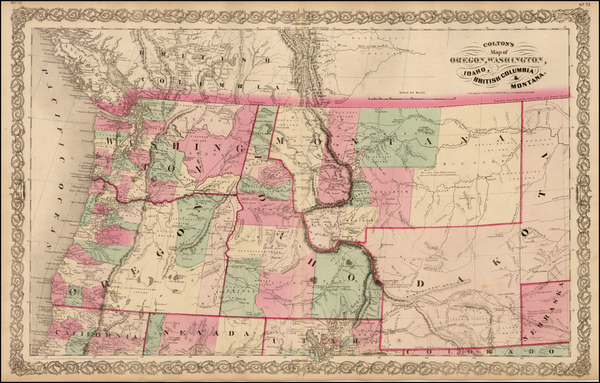 26-Plains, Rocky Mountains and Canada Map By Joseph Hutchins Colton