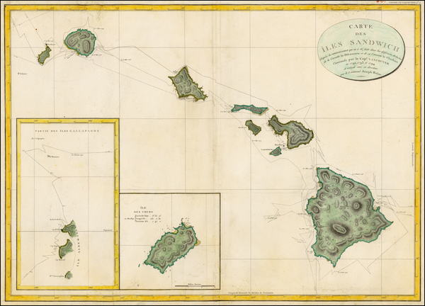 2-Hawaii and Hawaii Map By George Vancouver